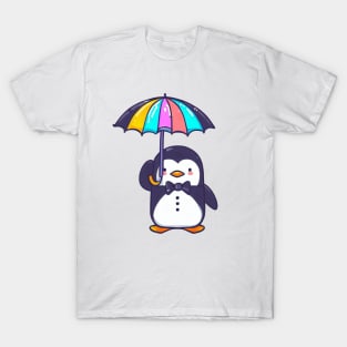 cute penguin holding an umbrella T-Shirt